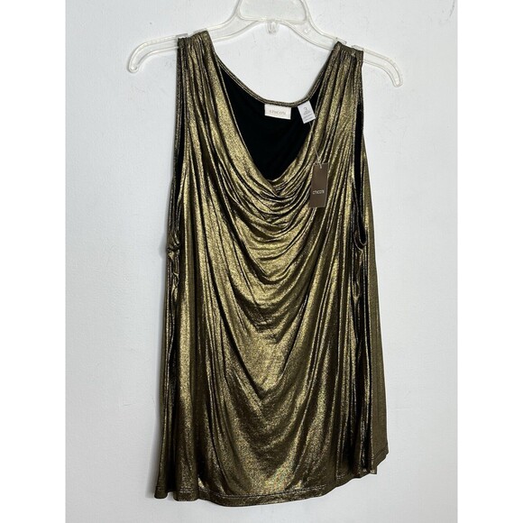 Chico's NWT Waterfall Metallic Bronze Cascade Top 3 XL (11) - Picture 6 of 15